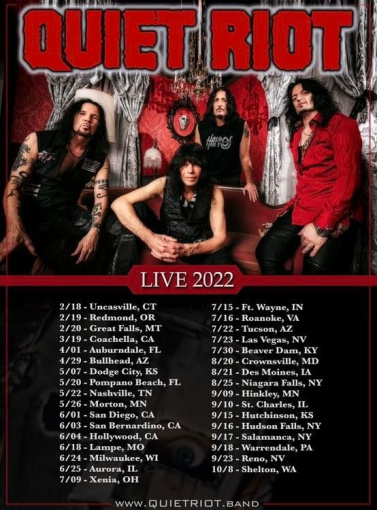 QUIET RIOT Announces 2022 Tour Dates